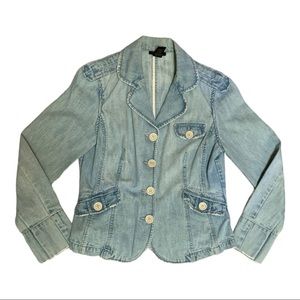 The Limited Jean Jacket Blazer Distressed